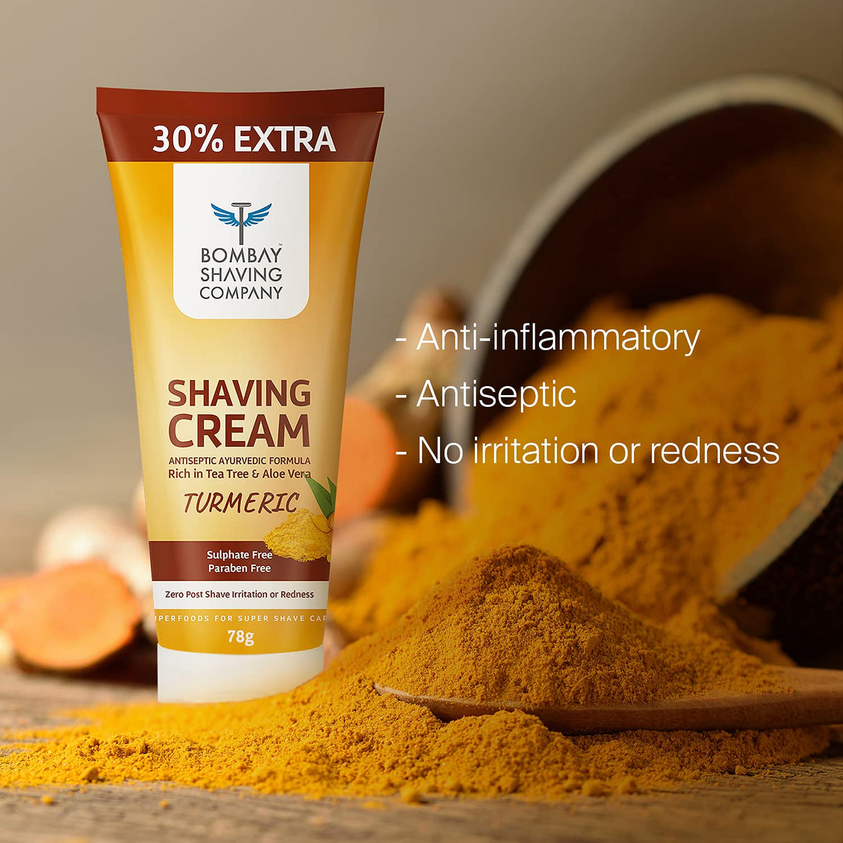 Bombay Shaving Company Turmeric Shaving Cream - 78gram, Yellow - Vamzn#