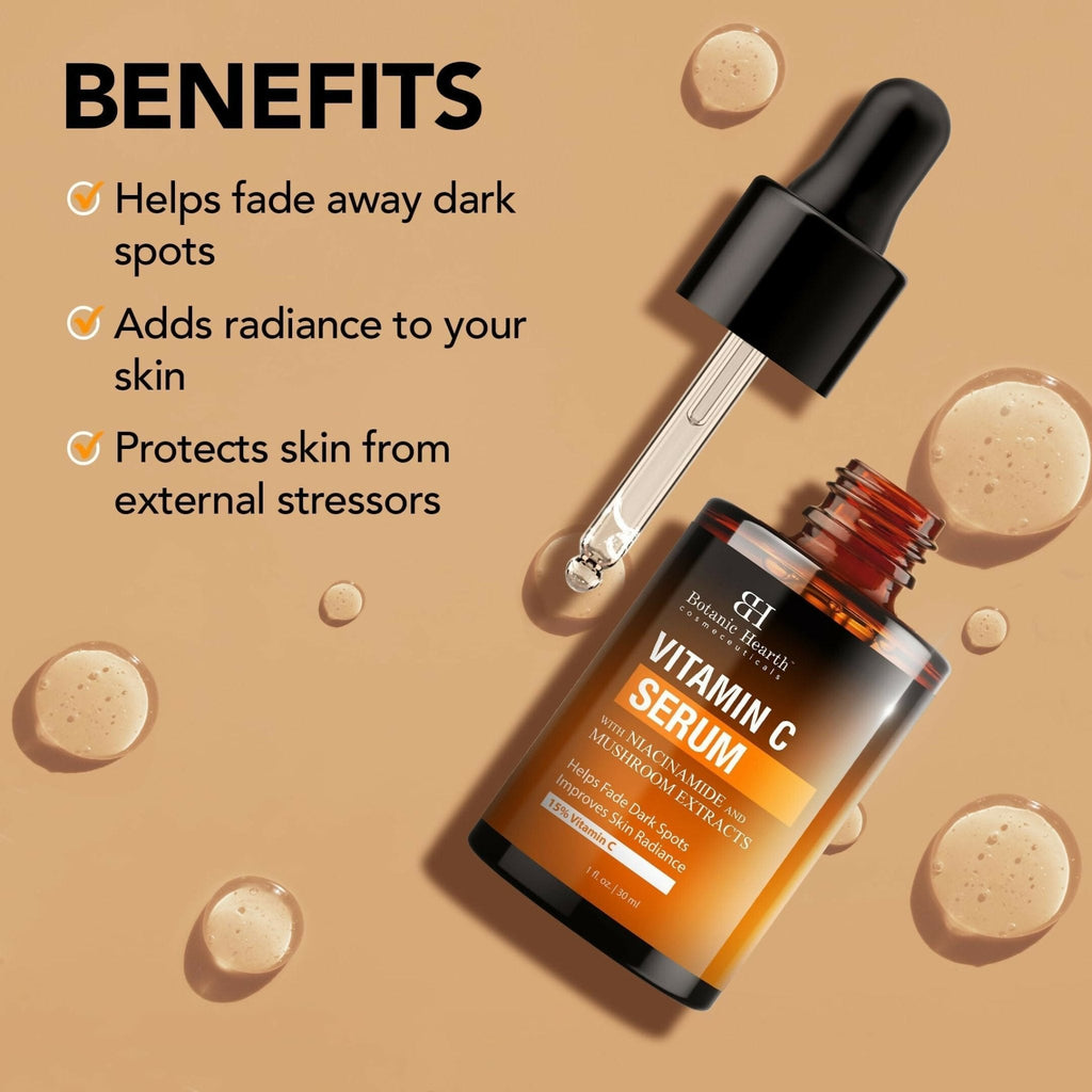 Botanic Hearth 15% Vitamin C Face Serum Targets Dark Spots, Sun Damage, Wrinkles to Brighten & Even Tone Skin - Vamzn#