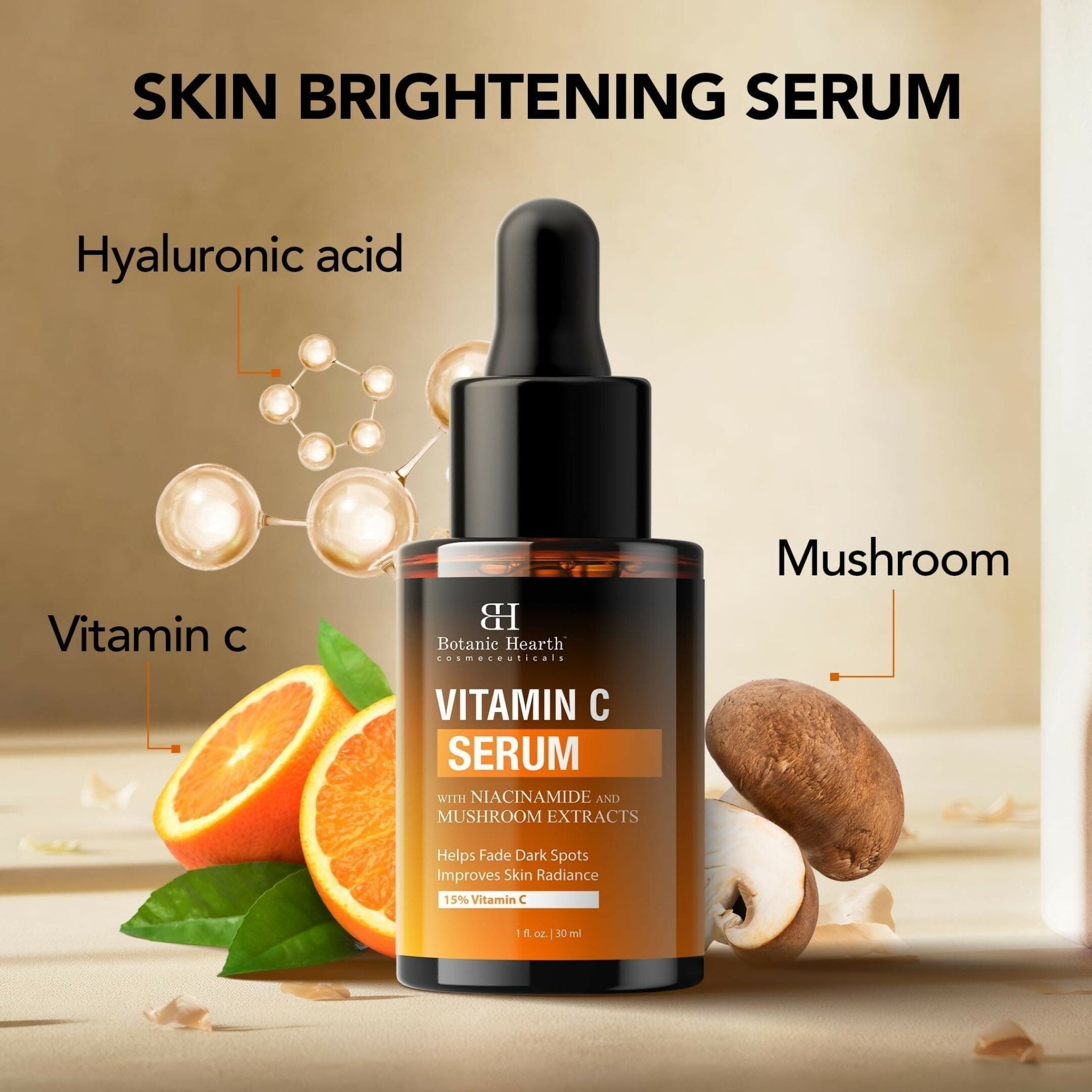 Botanic Hearth 15% Vitamin C Face Serum Targets Dark Spots, Sun Damage, Wrinkles to Brighten & Even Tone Skin - Vamzn#