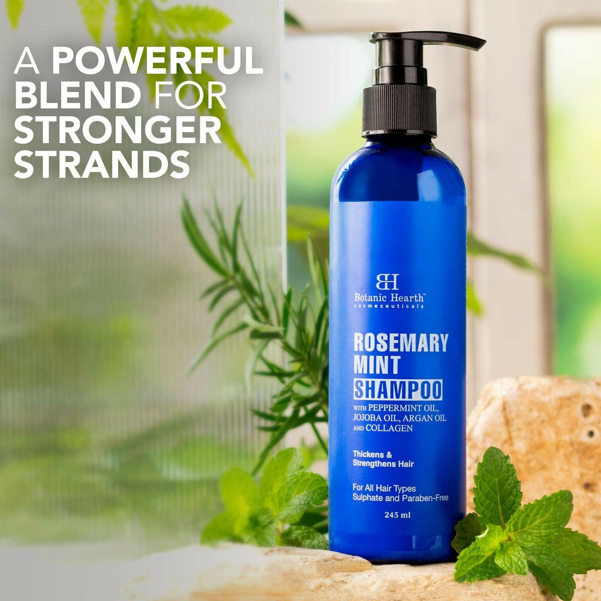 Botanic Hearth Rosemary Mint Shampoo with Peppermint Oil, Jojoba Oil & Collagen - Vamzn#
