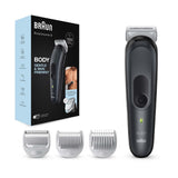 Braun Body Groomer 3 for Men from Gillette, BG3340, Manscaping Tool, SkinShield Technology, Sensitive Comb, Lifetime Sharp Metal Blade, Body Groomer for Men, Gray/Black - Vamzn#
