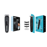 Braun Body Groomer 3 for Men from Gillette, BG3340, Manscaping Tool, SkinShield Technology, Sensitive Comb, Lifetime Sharp Metal Blade, Body Groomer for Men, Gray/Black - Vamzn#