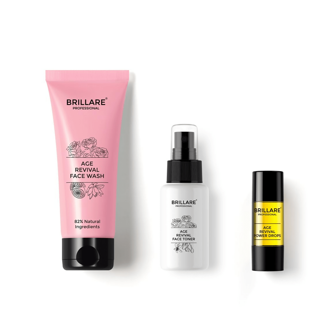 Brillare Age Revival Natural Face Wash Toner and Face Serum Combo - Vamzn#