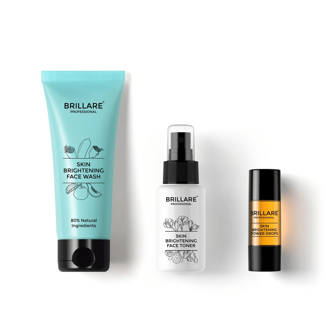 Brillare Skin Brightening Natural Face Wash Toner and Face Serum Combo - Vamzn#