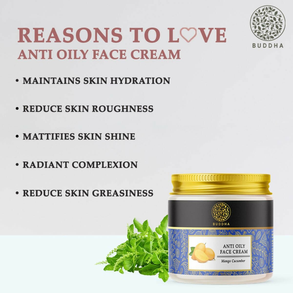 Buddha Natural Anti Oily Face Cream - For Clear and Radiant Oil Free Skin - Vamzn#