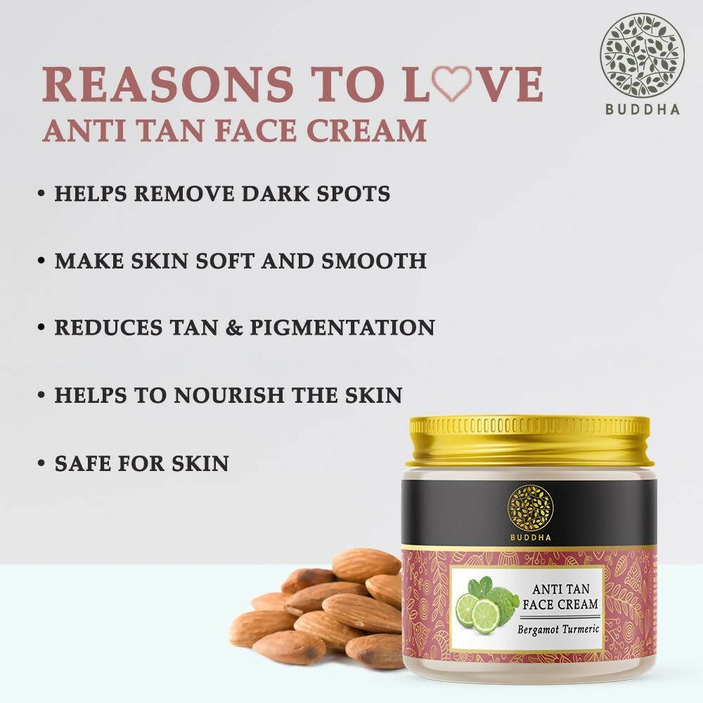 Buddha Natural Anti Tan Face Cream - For Skin Glow, Removing Tan & Dark Spots - Vamzn#