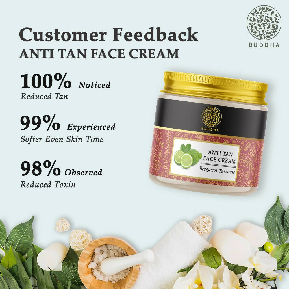 Buddha Natural Anti Tan Face Cream - For Skin Glow, Removing Tan & Dark Spots - Vamzn#