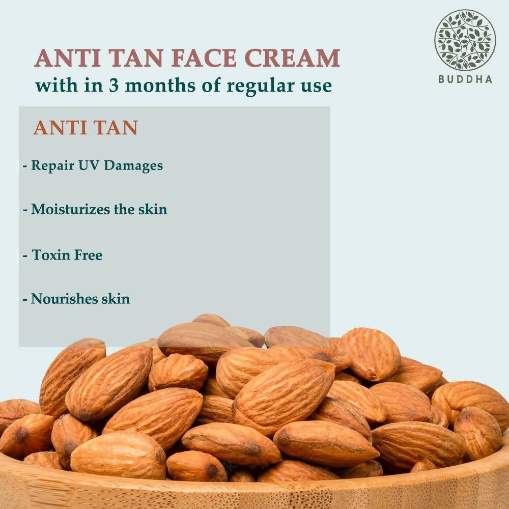 Buddha Natural Anti Tan Face Cream - For Skin Glow, Removing Tan & Dark Spots - Vamzn#