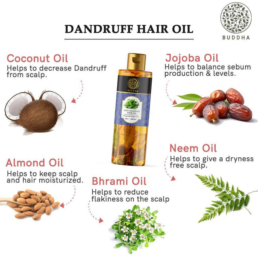 Buddha Natural Dandruff Hair Oil - Vamzn#