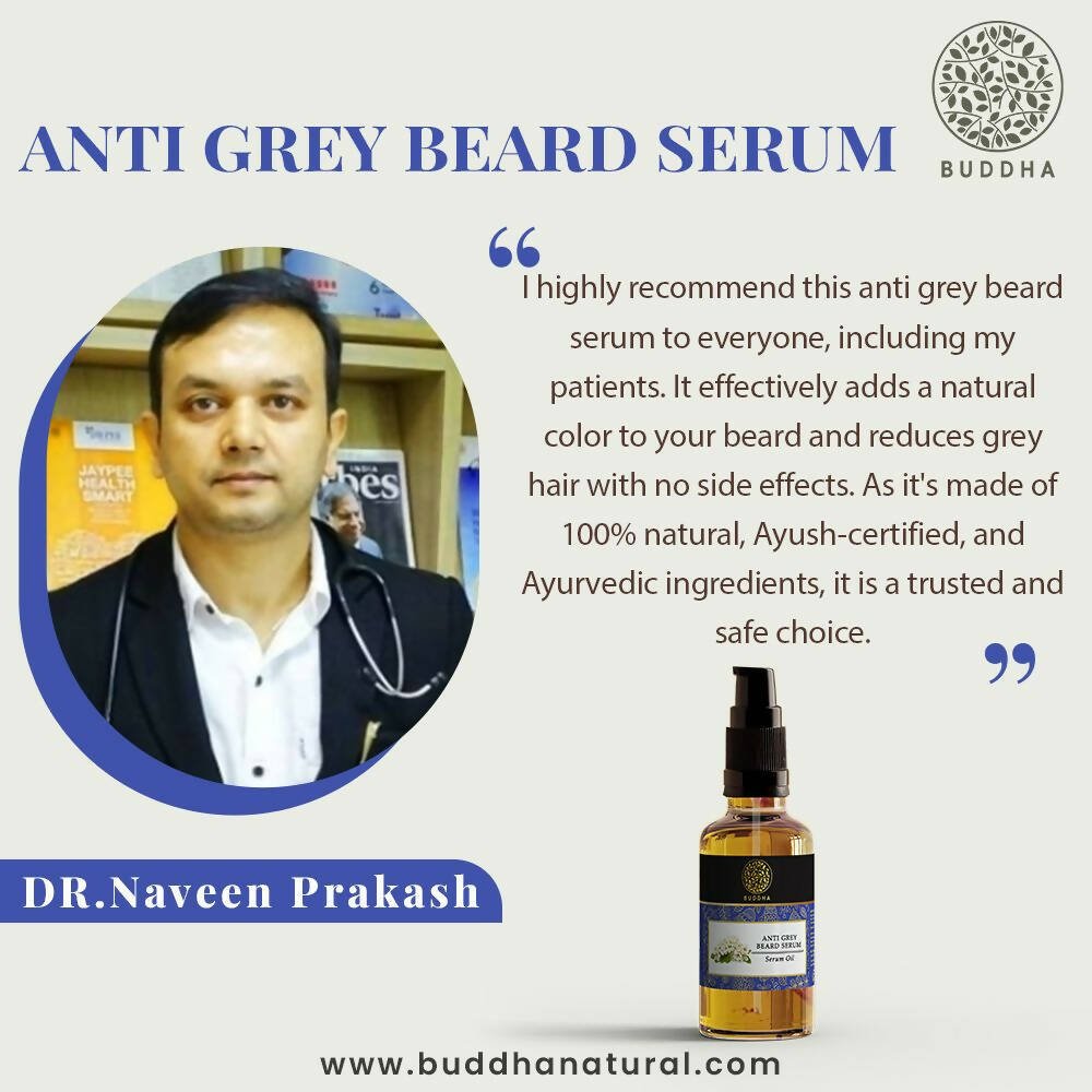 Buddha Natural Grey Beard Hair Oil Serum - Vamzn#