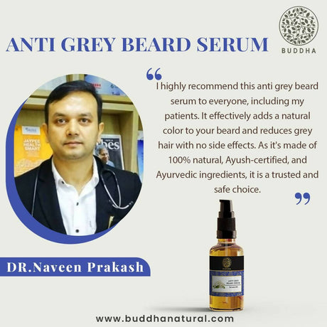 Buddha Natural Grey Beard Hair Oil Serum - Vamzn#