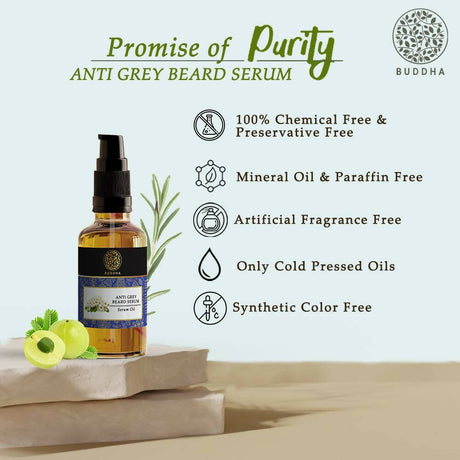 Buddha Natural Grey Beard Hair Oil Serum - Vamzn#