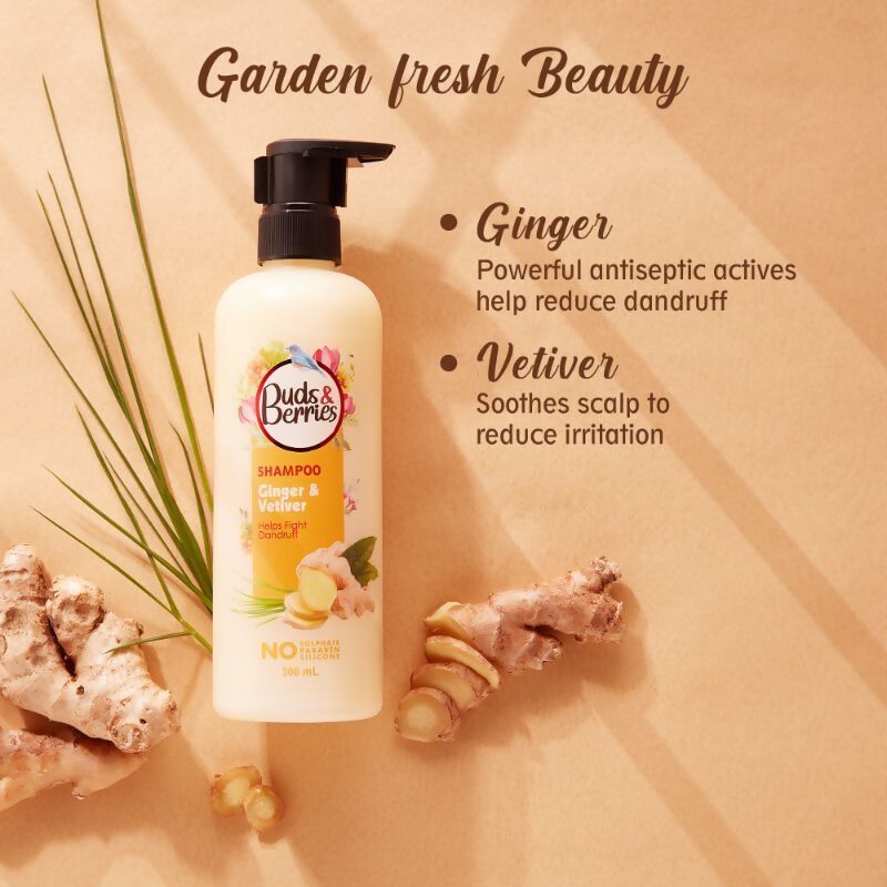 Buds & Berries Ginger & Vetiver Anti Dandruff Shampoo - Vamzn#