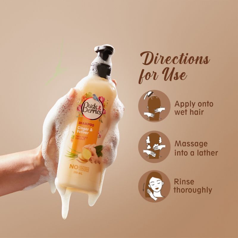 Buds & Berries Ginger & Vetiver Anti Dandruff Shampoo - Vamzn#