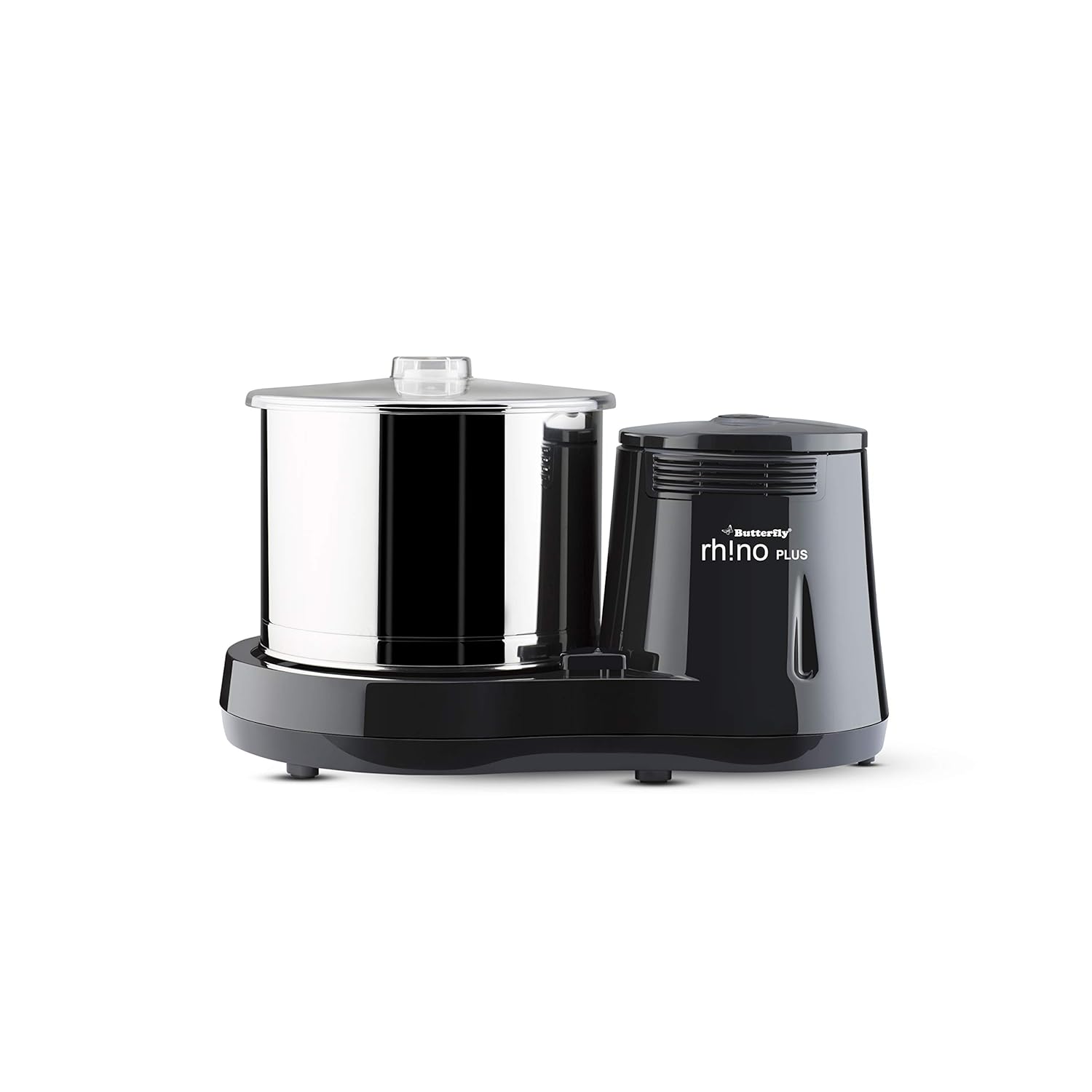 Butterfly Rhino Plus 2 Litres Table - Top Wet Grinder | 150 Watts | Shockproof ABS Body | Coconut Scrapper Attachment | Dough Kneader | Stainless Steel Drum | 2 Years Manufacturer's Warranty | Grey - Vamzn#
