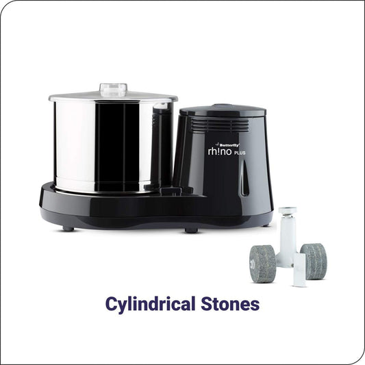 Butterfly Rhino Plus 2 Litres Table - Top Wet Grinder | 150 Watts | Shockproof ABS Body | Coconut Scrapper Attachment | Dough Kneader | Stainless Steel Drum | 2 Years Manufacturer's Warranty | Grey - Vamzn#