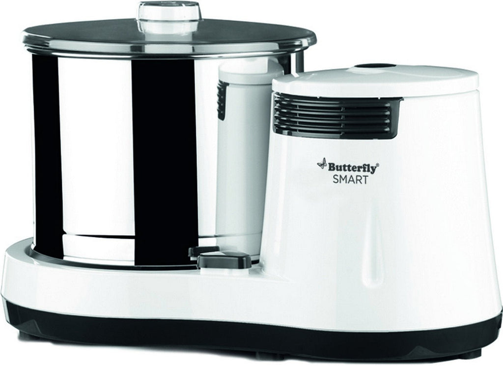 Butterfly Smart 2 Litres Table - Top Wet Grinder|150 Watts|Shockproof ABS Body| Coconut Scrapper Attachment|2 stones with 4 - Way Grinding| Stainless Steel Drum | 2 Years Manufacturer's Warranty | White - Vamzn#