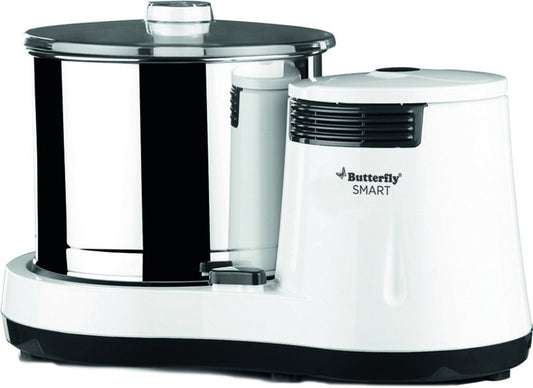 Butterfly Smart 2 Litres Table - Top Wet Grinder|150 Watts|Shockproof ABS Body| Coconut Scrapper Attachment|2 stones with 4 - Way Grinding| Stainless Steel Drum | 2 Years Manufacturer's Warranty | White - Vamzn#