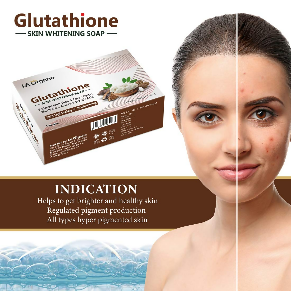 LA Organo Glutathione Shea & Cocoa Butter Soap