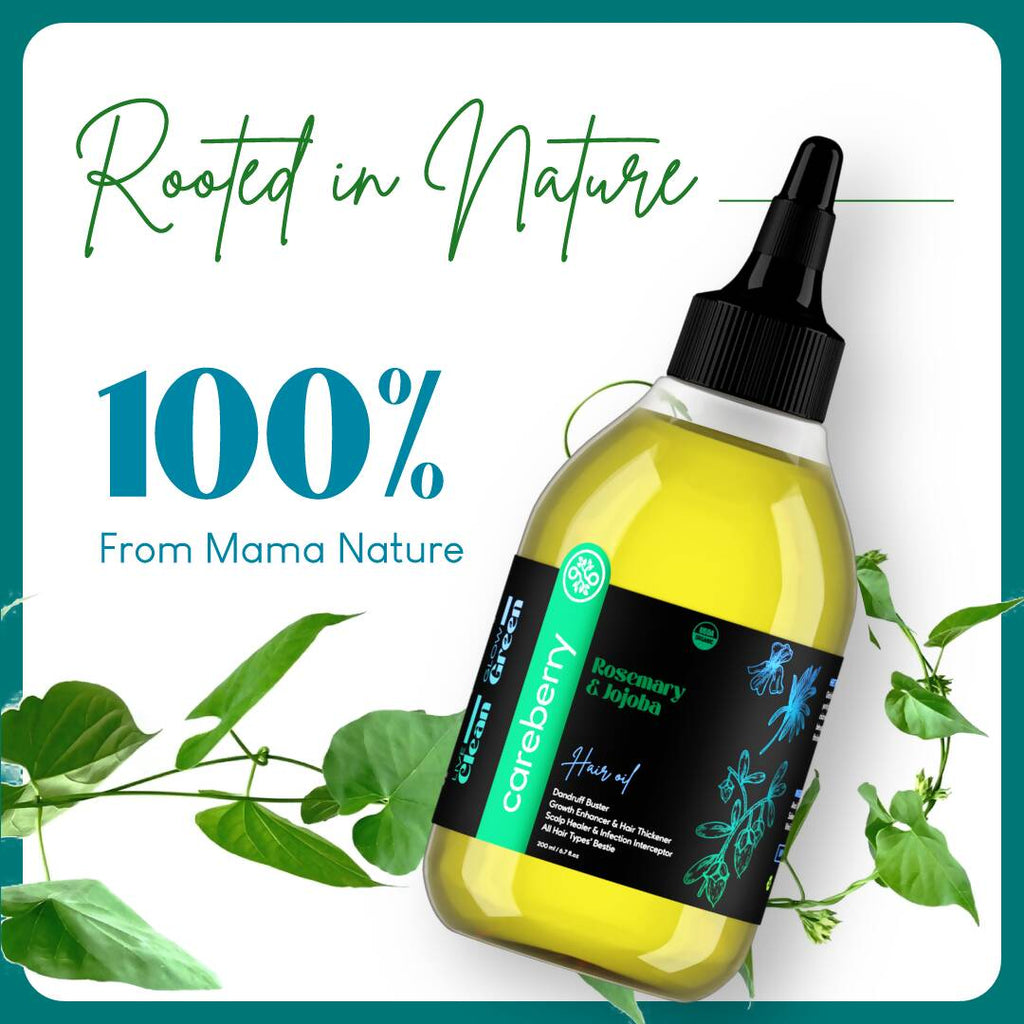 Careberry 100% Organic Rosemary & Jojoba Anti Dandruff Hair Oil - Vamzn#