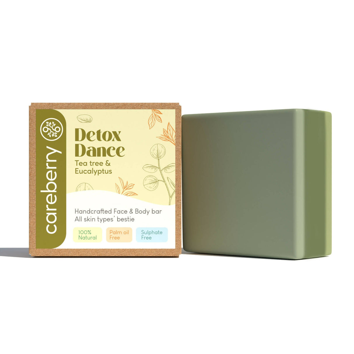 Careberry Detox Dance Tea Tree & Eucalyptus HandCrafted Face & Body Bar - Vamzn#