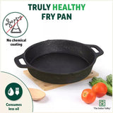 CASTrong Cast Iron Fry Pan, 2 Handles, Pre - seasoned, Nonstick, 100% Pure, Toxin - free, Induction, 24.6cm, 1.8L, 2.6kg - Vamzn#