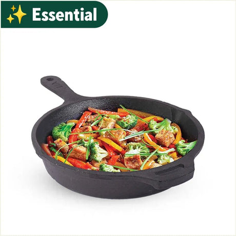 CASTrong Cast Iron Fry Pan, Pre - seasoned, Nonstick, 100% Pure, Toxin - free, Induction, 25cm, 1.6L, 2.4kg - Vamzn#