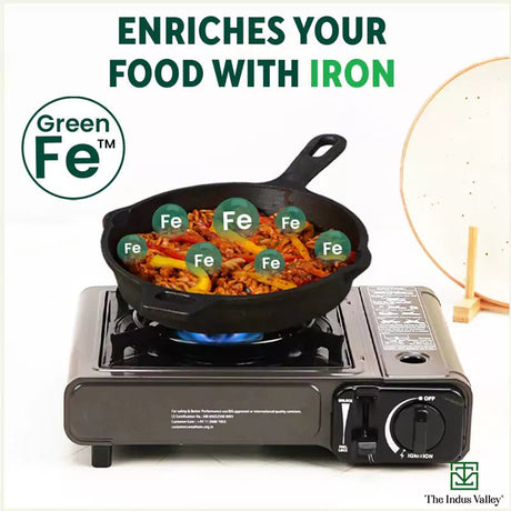 CASTrong Cast Iron Fry Pan/Skillet, Glass Lid, Pre - seasoned, Natural Nonstick, 100% Pure, Induction, 20.3cm, 0.9L, 2.3kg - Vamzn#