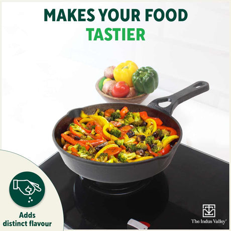 CASTrong Cast Iron Fry Pan/Skillet, Pre - seasoned, Natural Nonstick, 100% Pure, Toxin - free, Induction, 20.3cm, 0.9L, 1.6kg - Vamzn#