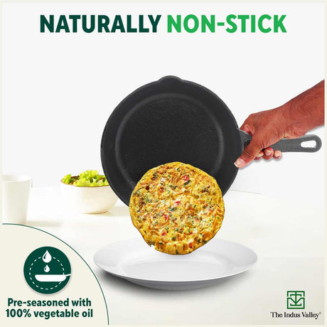 CASTrong Cast Iron Fry Pan/Skillet, Pre - seasoned, Natural Nonstick, 100% Pure, Toxin - free, Induction, 20.3cm, 0.9L, 1.6kg - Vamzn#