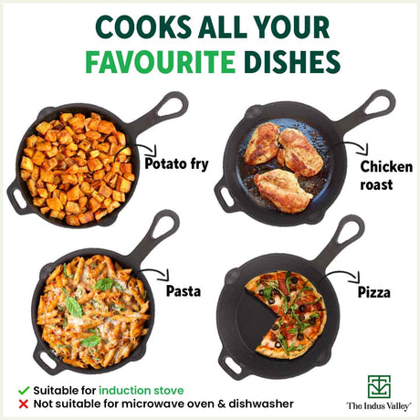 CASTrong Cast Iron Fry Pan/Skillet,Pre - seasoned, Nonstick, 100% Pure, Toxin - free, Induction, 23cm, 1.4L, 2.4kg - Vamzn#