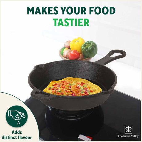 CASTrong Cast Iron Fry Pan/Skillet,Pre - seasoned, Nonstick, 100% Pure, Toxin - free, Induction, 23cm, 1.4L, 2.4kg - Vamzn#