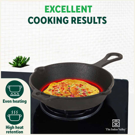 CASTrong Cast Iron Fry Pan/Skillet,Pre - seasoned, Nonstick, 100% Pure, Toxin - free, Induction, 23cm, 1.4L, 2.4kg - Vamzn#