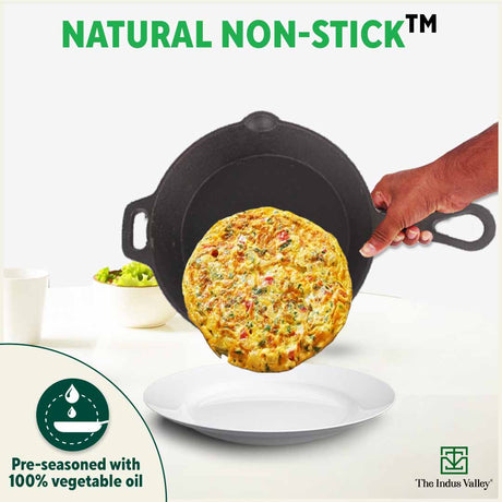 CASTrong Cast Iron Fry Pan/Skillet,Pre - seasoned, Nonstick, 100% Pure, Toxin - free, Induction, 23cm, 1.4L, 2.4kg - Vamzn#
