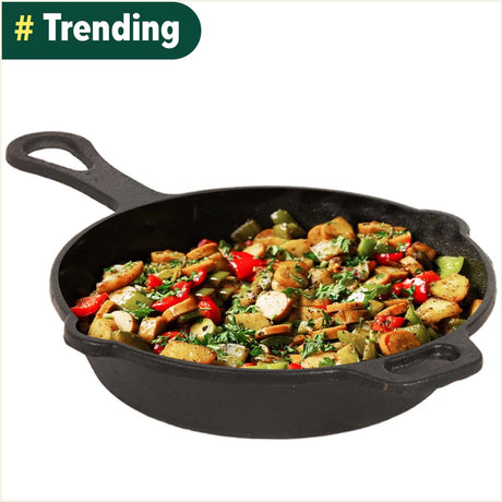 CASTrong Cast Iron Fry Pan/Skillet,Pre - seasoned, Nonstick, 100% Pure, Toxin - free, Induction, 23cm, 1.4L, 2.4kg - Vamzn#