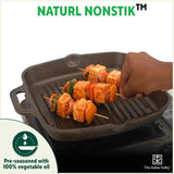 CASTrong Cast Iron Grill Pan, 2 Handles, Pre - seasoned, 100% Pure, Toxin - free, Induction, 33.6cm ,3.4 kg - Vamzn#