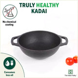 CASTrong Cast Iron Kadai, Flat Handle,Pre - seasoned, Nonstick, 100% Pure, Toxin - free, 20.5/25.6cm, 1.4L/2.4L, 1.8kg/2.5kg - Vamzn#