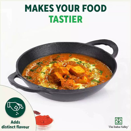 CASTrong Cast Iron Kadai+ Free ₹110 Spatula, Pre - seasoned, Nonstick, 100% Pure, Toxin - free, 25.2cm, 2.2L, 2.37kg - Vamzn#