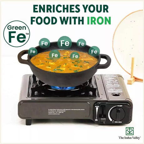 CASTrong Cast Iron Kadai ,Pre - seasoned, Nonstick, 100% Pure, Toxin - free, Induction, Free ₹110 Spatula, 25.4 cm, 2.3L, 2.5kg - Vamzn#