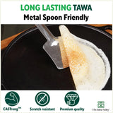 CASTrong Cast Iron Roti/Dosa Tawa, Pre - seasoned, Nonstick, 100% Pure, Toxin - free, Gas & Induction, Free Spatula, 30.2cm, 2.4kg - Vamzn#