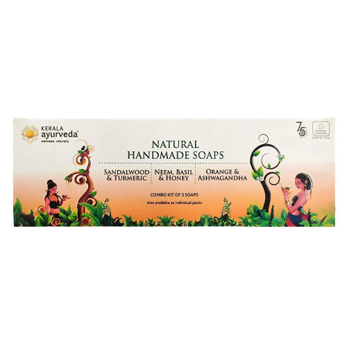 Kerala Ayurveda Natural Handmade Combo Kit of 3 Soaps