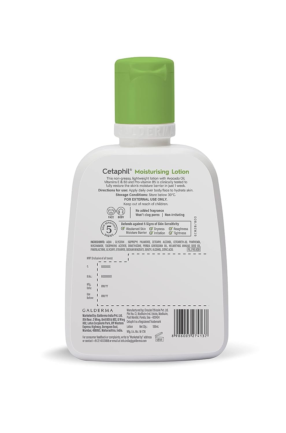Ce - ta.phil Moisturizing Lotion for Normal to Combination, Sensitive Skin| 100 ml| Moisturizer with Niacinamide, Panthenol| Non - greasy, Won’t Clog Pores|Paraben, Sulphate Free - Vamzn#