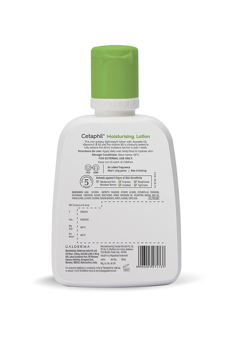 Ce - ta.phil Moisturizing Lotion for Normal to Combination, Sensitive Skin| 100 ml| Moisturizer with Niacinamide, Panthenol| Non - greasy, Won’t Clog Pores|Paraben, Sulphate Free - Vamzn#