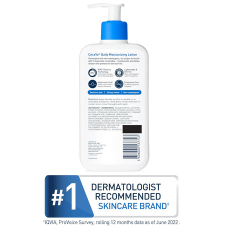 CeraVe Daily Moisturizing Lotion for Dry Skin | Body Lotion & Face Moisturizer with Hyaluronic Acid and Ceramides | Daily Moisturizer | Fragrance Free | Oil - Free | 19 Ounce - Vamzn#