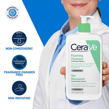 CeraVe Foaming Cleanser For Normal To Oily Skin - Dermatologist - Developed For Acne - Prone Skin - Vamzn#