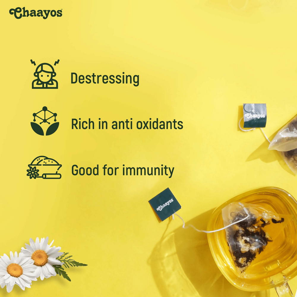 Chaayos Chamomile Green Tea Bags - Vamzn#
