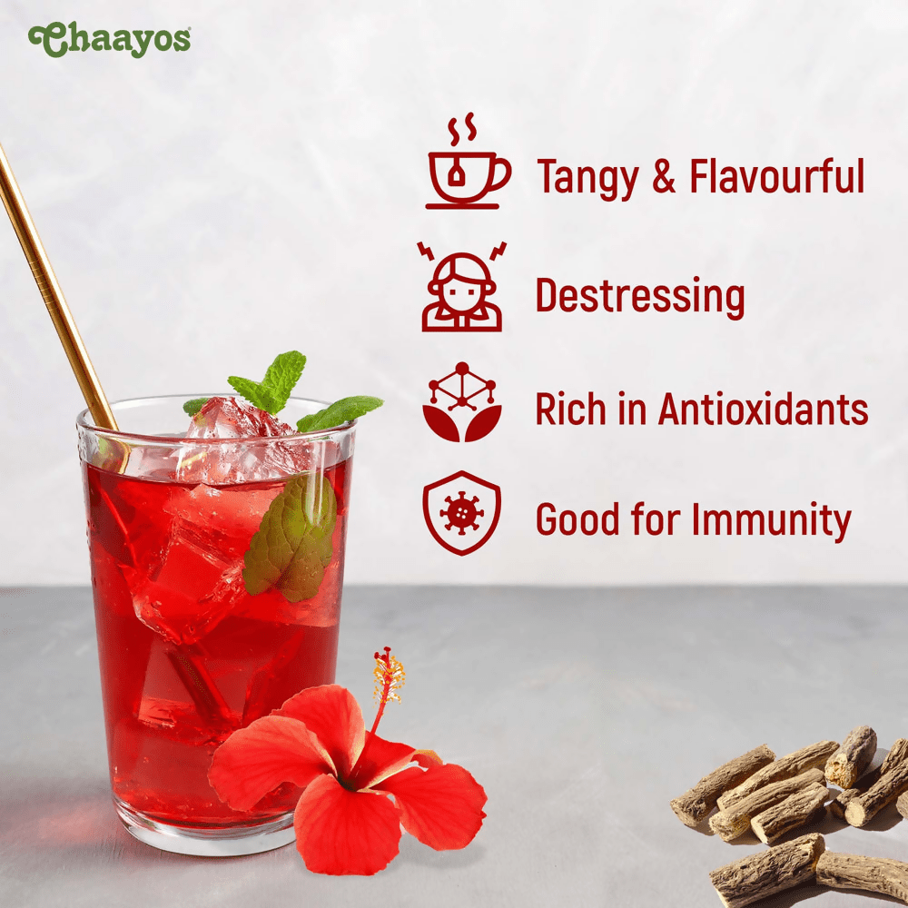 Chaayos Hibiscus Mulethi Green Tea Bags - Vamzn#