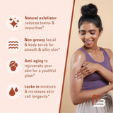 Charcoal Scrub Face Foot & Body Exfoliator Infused with Collagen and Stem Cell Natural Exfoliating Salt Body Scrub for Toning Skin Cellulite Skin Care Body by M3 Naturals - Vamzn#