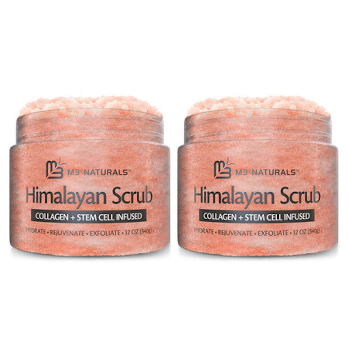 Charcoal Scrub Face Foot & Body Exfoliator Infused with Collagen and Stem Cell Natural Exfoliating Salt Body Scrub for Toning Skin Cellulite Skin Care Body by M3 Naturals - Vamzn#