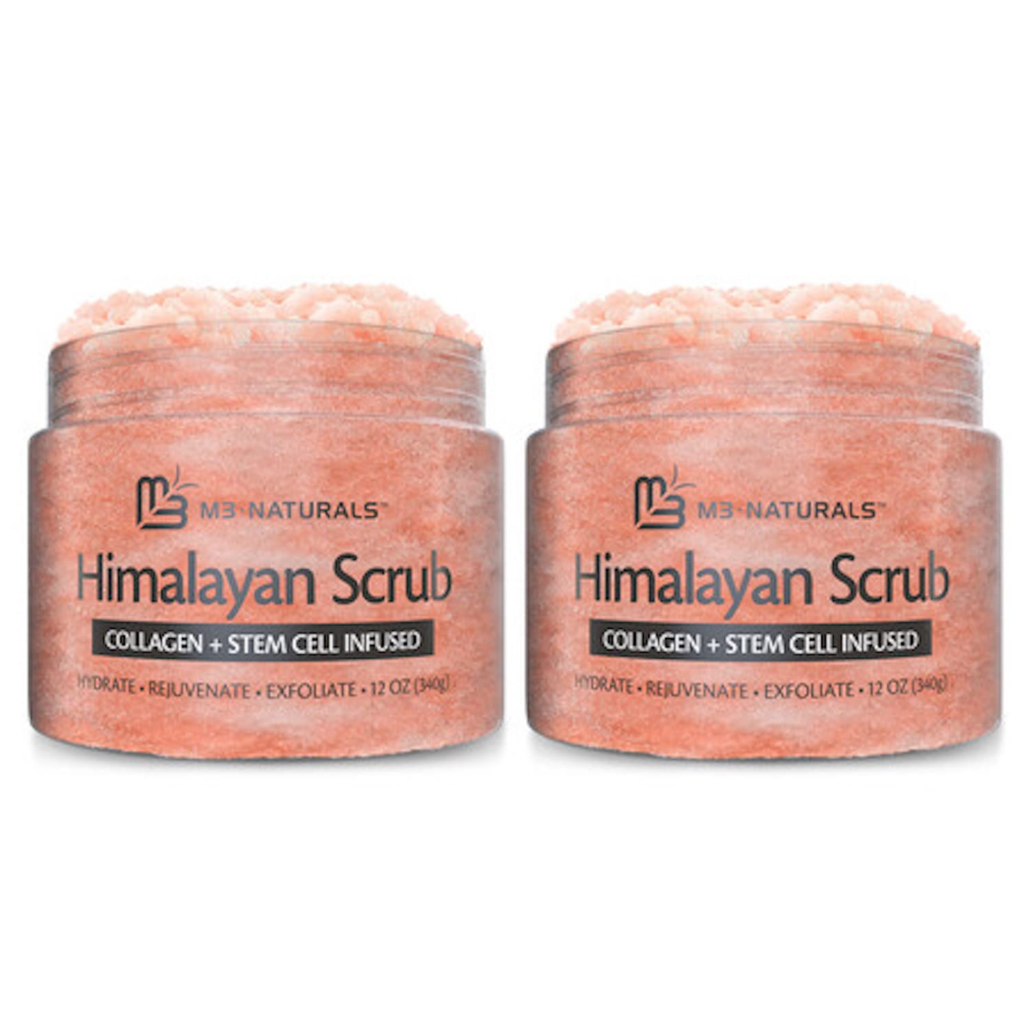 Charcoal Scrub Face Foot & Body Exfoliator Infused with Collagen and Stem Cell Natural Exfoliating Salt Body Scrub for Toning Skin Cellulite Skin Care Body by M3 Naturals - Vamzn#